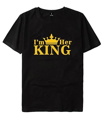 SIMYJOY Pärchen T-Shirts Queen und King T-Shirts Moderne Top für Liebespaar Damen Herren