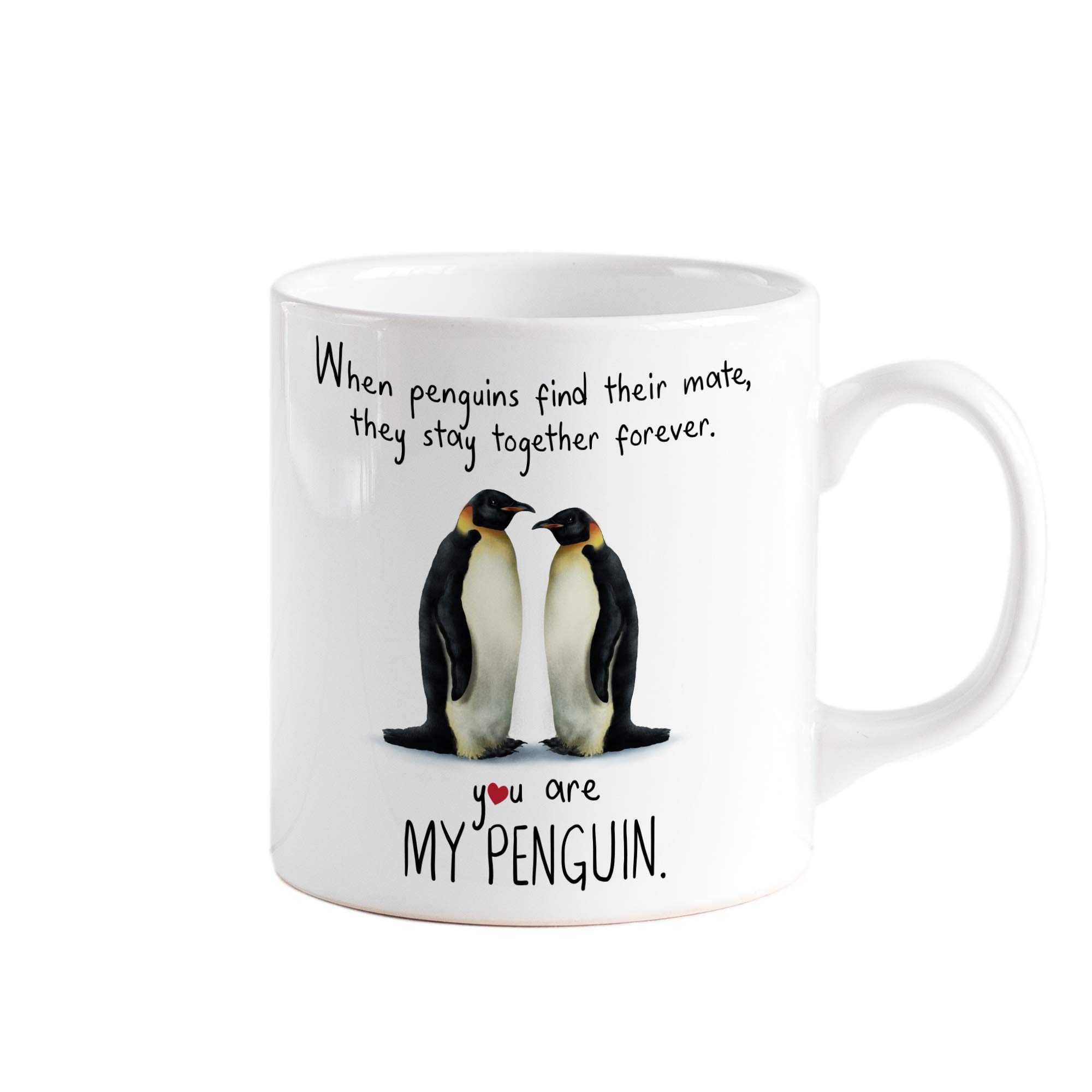 Pomchick - Couple Penguin Love Mug You are My Penguin 11oz Gift for Her Him Wife Husband Boyfriend Girlfriend Valentine's Day Christmas Birthday Present Drinkware