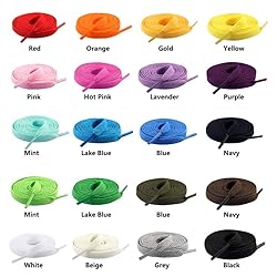 MOCATH 2 Pairs Flat Shoe laces Colorful Shoelaces