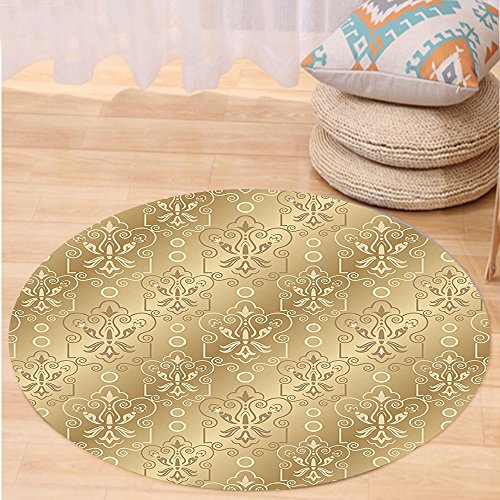 image for VROSELV Custom carpetBeige Decor Damask Patterns Weaving Byzantine Isl