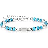 chorfla Gemstone Beaded Bracelets For Women,Boho Stainless Steel Bracelet，Jewelry Gifts For Family, Friends, Parents