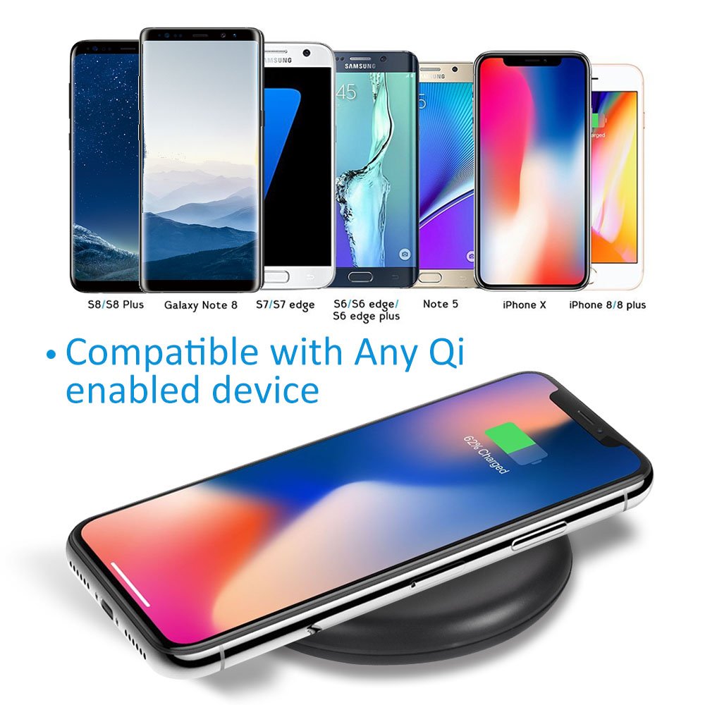 Wireless Charger, Christmas, Wozzako Charging Pad Compatible with iPhone Xs Max/XS/XR/X/8/8 Plus, Samsung Galaxy S9/S9+/S8/S8+/S7/S7 Edge More