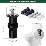 SenZee Toilet Seat Fittings 8 Pcs Universal Hinges Screws Nuts Black White view 2