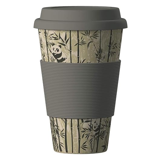 Buy Bamboo Cup Reusable Coffee Cup with Lid and Silicone Sleeve