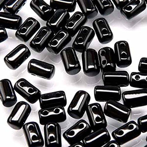Chalk Jet Rulla Czech Glass Seed Beads 3x5mm 20 Gram Tube (2 Hole)