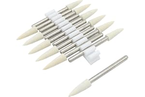 ZUPAYIPA 12 Pcs 4mm Wool Felt Mounted Points Conical Polishing Bits Burrs Buffing Wheels with 1/8" Shank