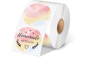 OMEZIZY 2" Circle Thermal Labels, Gradient Color Round Labels, Multi-Purpose Circle Thermal Stickers Labels for Small Business, DIY Logo Design, Compatible with Most of Shipping Label Printers, 750pcs/Roll