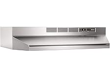 Broan-NuTone 413004 Non-Ducted Ductless Range Hood with Lights Exhaust Fan for Under Cabinet, 30-Inch, Stainless Steel