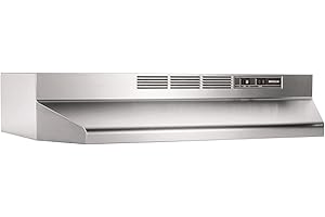Broan-NuTone 413004 Non-Ducted Ductless Range Hood with Lights Exhaust Fan for Under Cabinet, 30-Inch, Stainless Steel