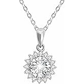 TFT Necklaces For Women Moissanite Diamond Crystal Silver Jewelry Sunflower Necklace