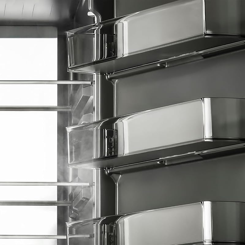 Frigorifero Combinato Total No Frost 405 L Bolero CoolMarket Combi 405WL Elite Inox D. Altezza 200 cm, Larghezza 60 cm, MetalFlex Cooling, Fresh Flex, Interno Elite Grey, Inox