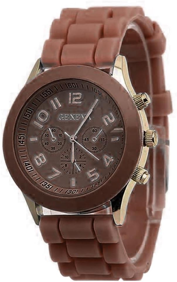 Clearance Sunday77 Watch Clearance for Men Ladies Silicone Geneva Jelly Sports Analog Digital Quartz Round Analog Date Skeleton Watch with Steel Buckle Stainless Wrist Watch Adult (A)