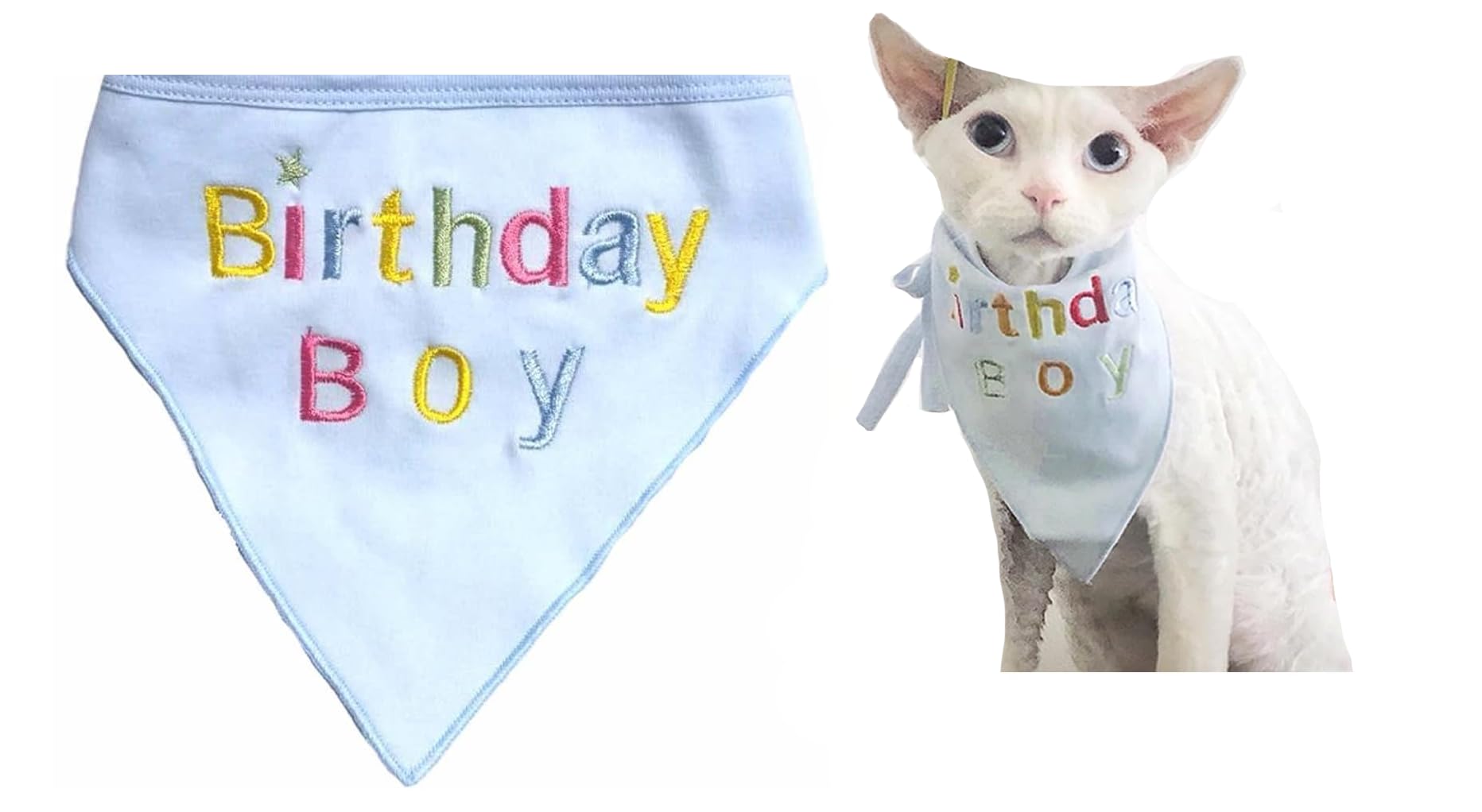 Alemon Dog Pet Birthday Bandana for Dogs, Blue