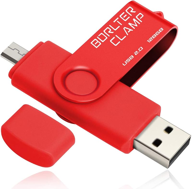 BORLTER CLAMP 128GB OTG USB Flash Drive Dual Micro USB for Android Phone Tablet