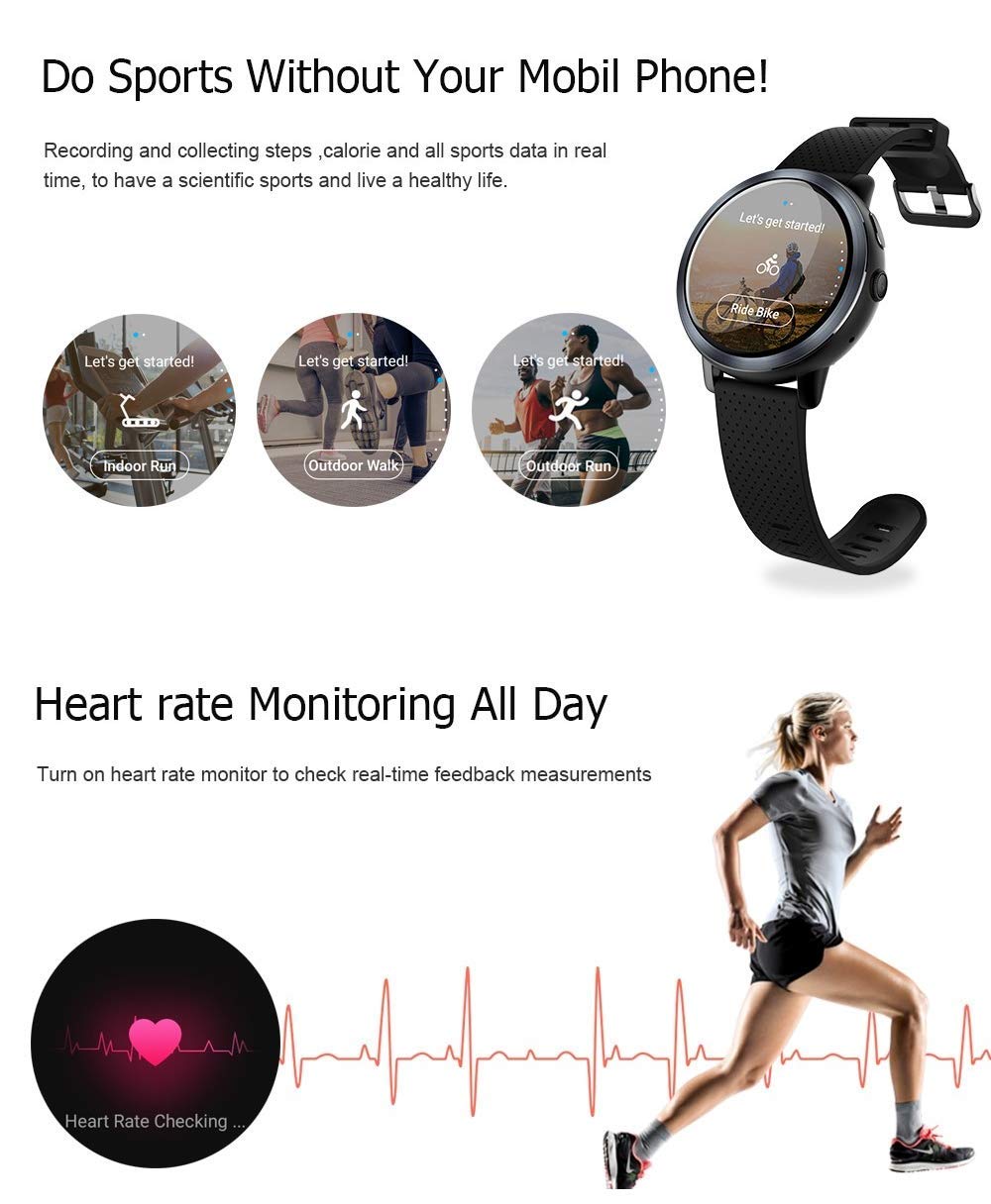 Amazon.com: LEMFO LEM8 4G Smart Watch + Headphones as Gift ...