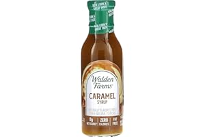 Walden Farms Caramel Syrup – Perfect for Coffee, Desserts, Ice Cream – Zero Calorie, Sugar-Free, Low Carb, Keto-Friendly, Gluten-Free, Vegan – 12 oz Bottle