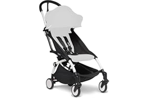 BABYZEN YOYO2 Stroller Frame, White - Includes 5-Point Harness, Multi-Position Reclining Backrest, Canopy Extensions, Padded 
