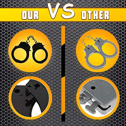 Shindel Police Pretend Play Toy Set, 2PCS Police Toys Kids Toy Handcuffs Halloween Costumes Kids Police Cosplay Birthday Party Gifts