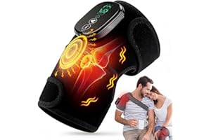 Rejuvacare Shoulder Massager Multifunctional Wrap with Heat & Vibration 3 Modes Universal Fit for Shoulder & Knee, Unisex (Bl