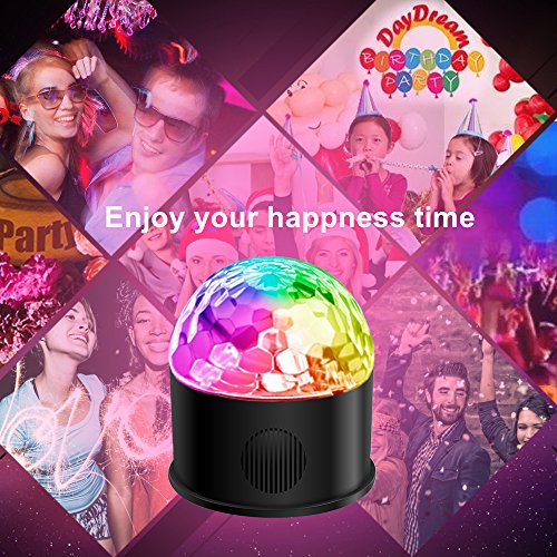 Party Lights Disco Strobe Ball 2018 New Generation Sound Activated Rotating with USB Charging Bluetooth Speaker Machine Remote Control 9 Colors Lighting for DJ birthday Dancing Wedding - Thumbnail 3