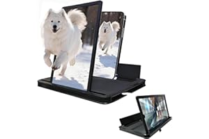 Phone Screen Magnifier, 3D HD Phone Screen Amplifier Thin Foldable Mobile Phones Stand, Vertical and Horizontal for Magnifier