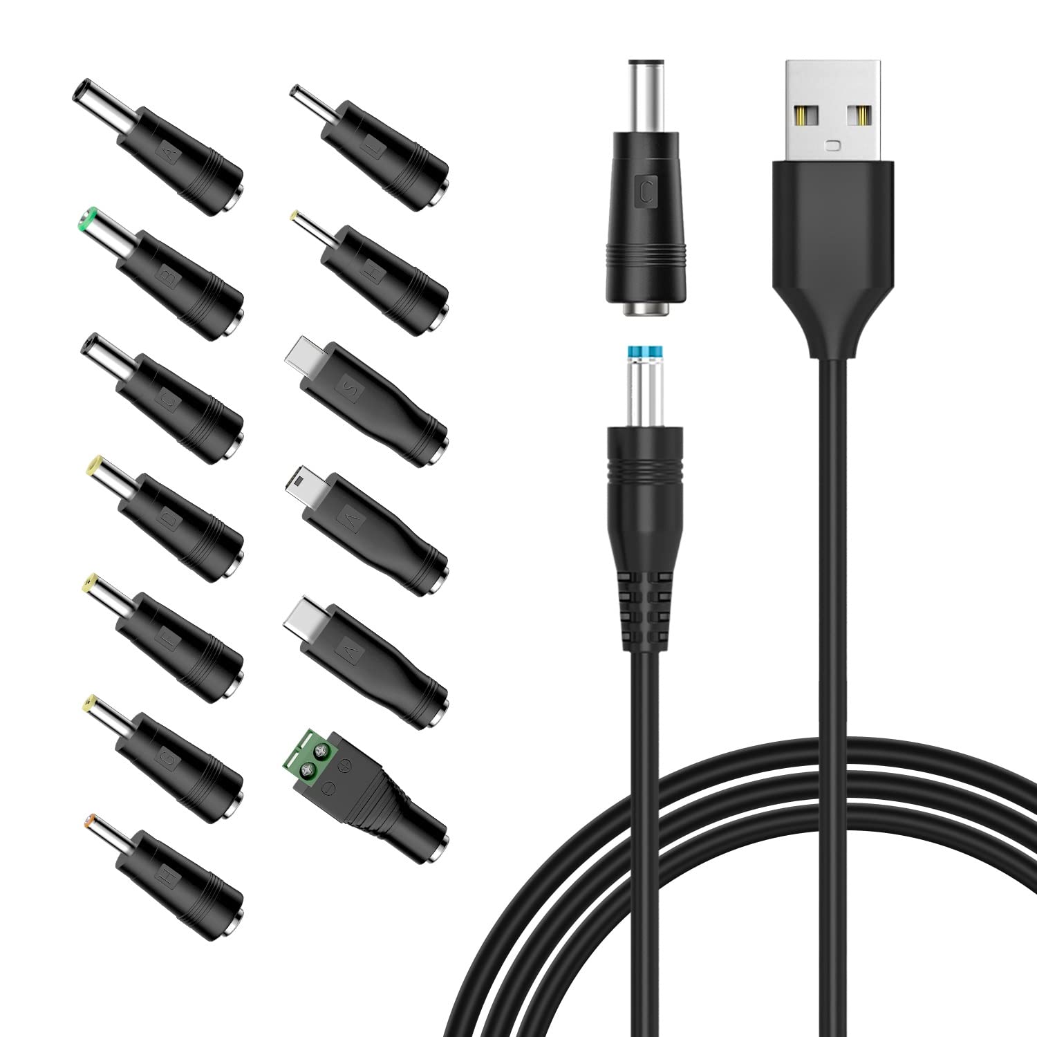Powseed 5V Universal DC Power Cable, USB To DC Charging Cord With