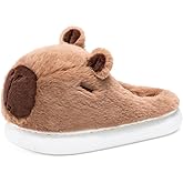 XUNBAI Capybara Slippers for Women Men,Cute Fluffy Animal Slippers,Warm Winter Wear Home Cozy Furry Soft Indoor Kawaii Shoes