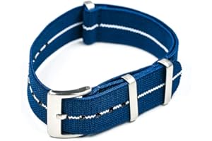 StrapHabit Elastic Watch Strap Watch Band for Men & Women 20mm 22mm Nylon One Piece French Paratrooper Military Parachute Premium Striped