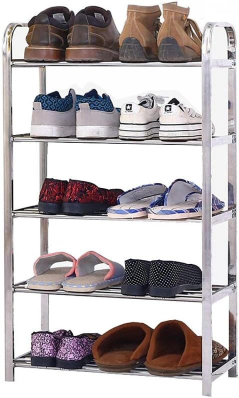 Shoe Rack Multi-layer Stainless Steel Free Combination Shoe Rack Home Entrance Bathroom Five-story Shoe Rack 48*22.5*83.5cm
