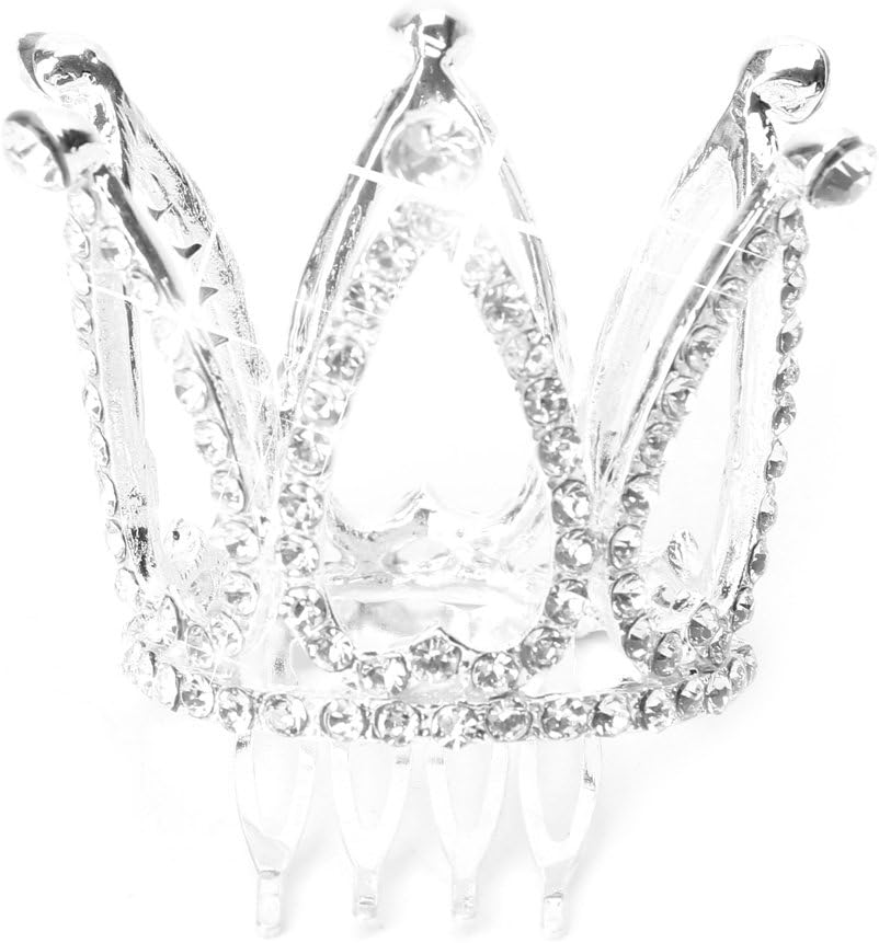 Longsw Mini Women Lady Girl Rhinestone Crown Bridal Tiara Hair Comb Pin Wedding Party (1)