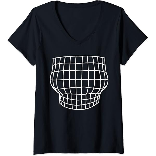 新品未使用MOD(Museum of Daily) Opus Tshirts Amazon.com: Womens Magnified Chest Optical Illusion V-Neck T-Shirt