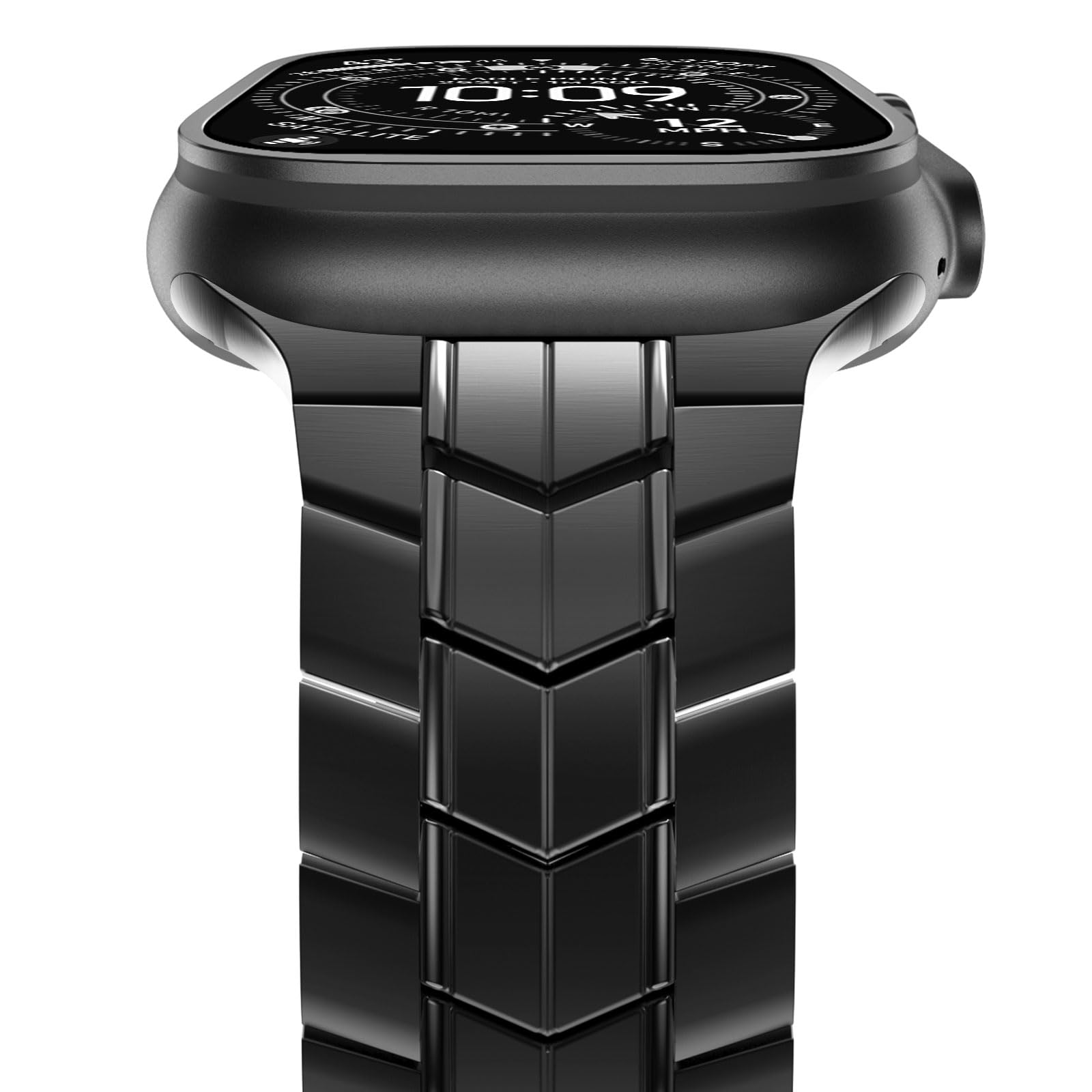 NewWays 49mm 46mm 45mm 44mm 42mm(Series 3 2 1) Compatible with Apple Watch Metal Strap,Grade 2 Titanium Straps Replacement Band for iWatch Ultra 3 2 1 Series 11/10/9/8/7/6/5/4/3/2/1/SE,Black