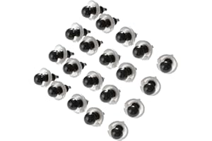 dophee 20Pcs Black Plastic Safety Eyes with Washers, DIY Craft Dolls Eyes Nose for Crochet Puppet Plush Amigurumi Stuffed Animals Making, 6mm