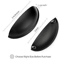 Home Expert 3 Inch Drawer Pulls Matte Black Cup