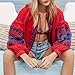 R.Vivimos Women Autumn Vintage Embroidered Short Jacket