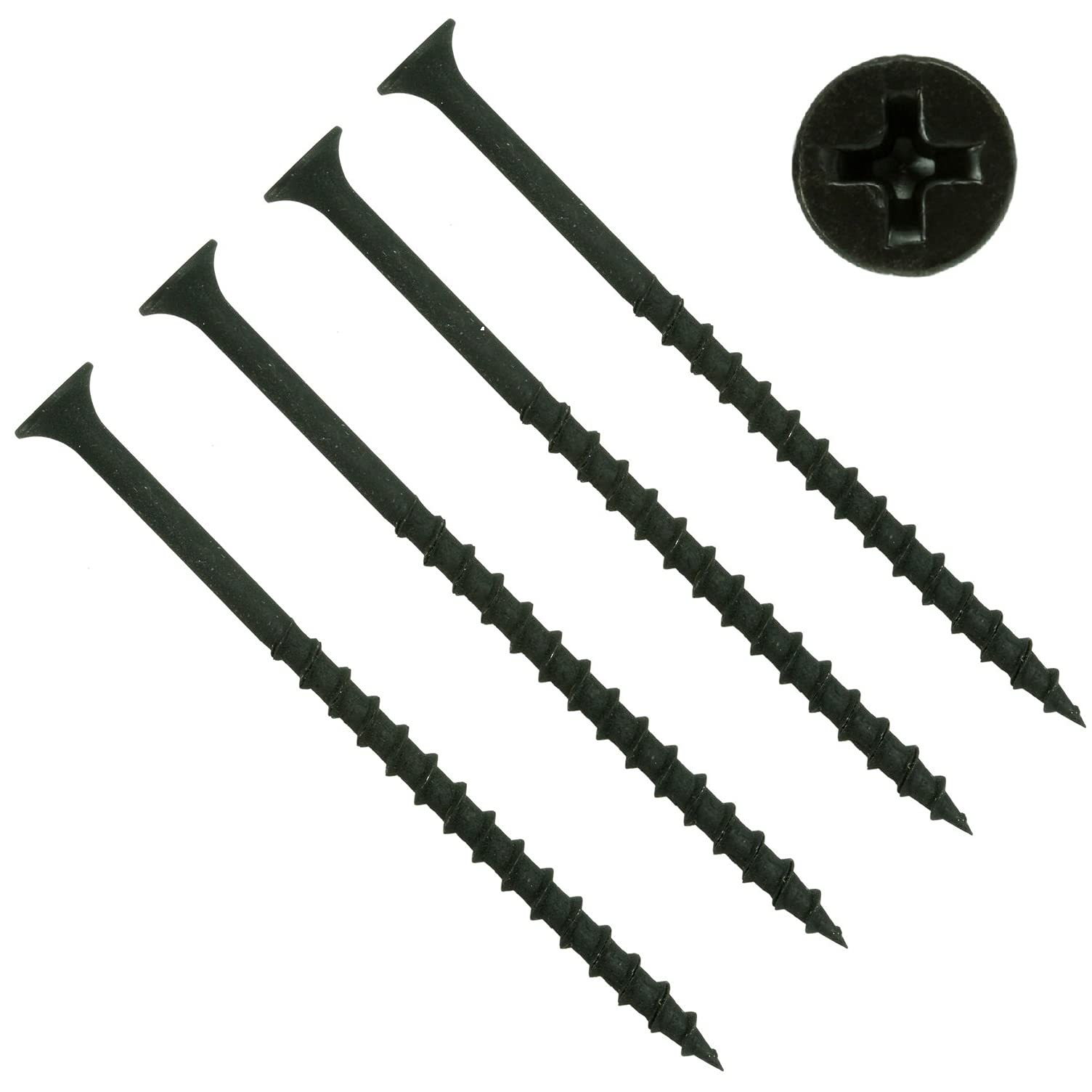 TERF® Drywall Coarse Thread Sharp Point Screws 4.2 X 65mm Phillips Drive Flat Countersunk Black Phosphate Finished For Drywall Plasterboard Wood Timber Multi Purpose Use - Pack of 50