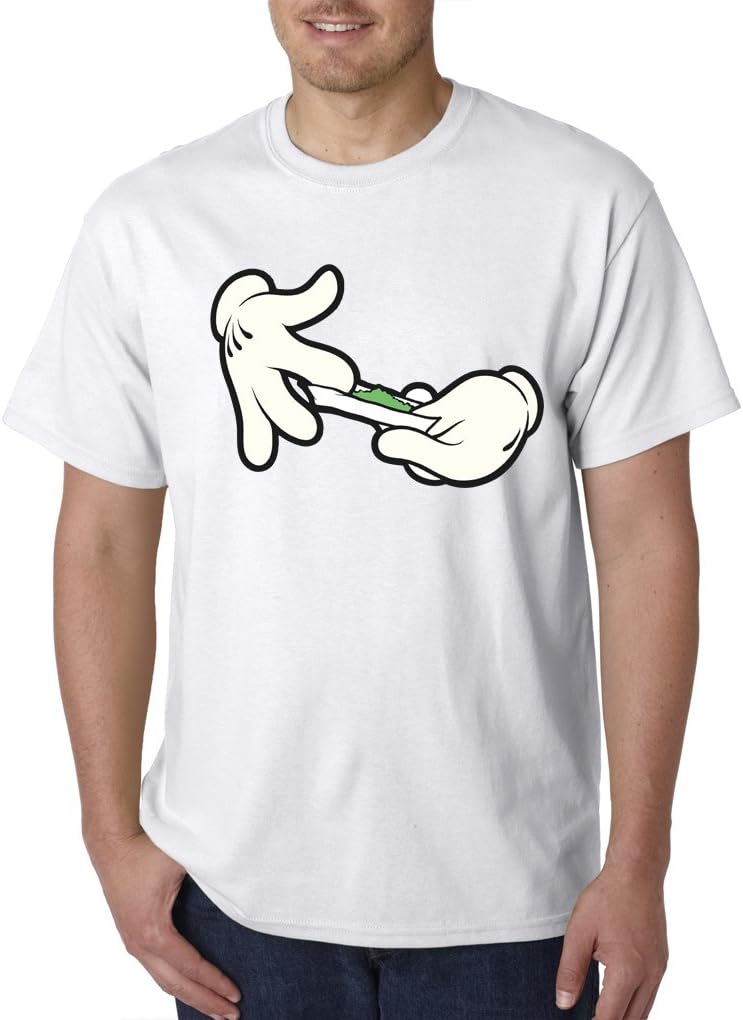Mickey Mouse Hands Weed Roll A Joint Smoking Illest Funny Mens Shirt A2S