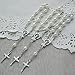 Baptism Favors (24PCS) Mini Rosaries simulated pearl Beads with Sivler Plated Accents - Reduerdos Mini rosarios/Recuerditos De Bautismo - First Holy Communion - Wedding