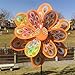 Techinal 1 Pcs Windmills Decorative, Double Layer Peacock Sequins Windmill Colorful Wind Spinner Kids Toy Home Garden Decor ( Orange ）