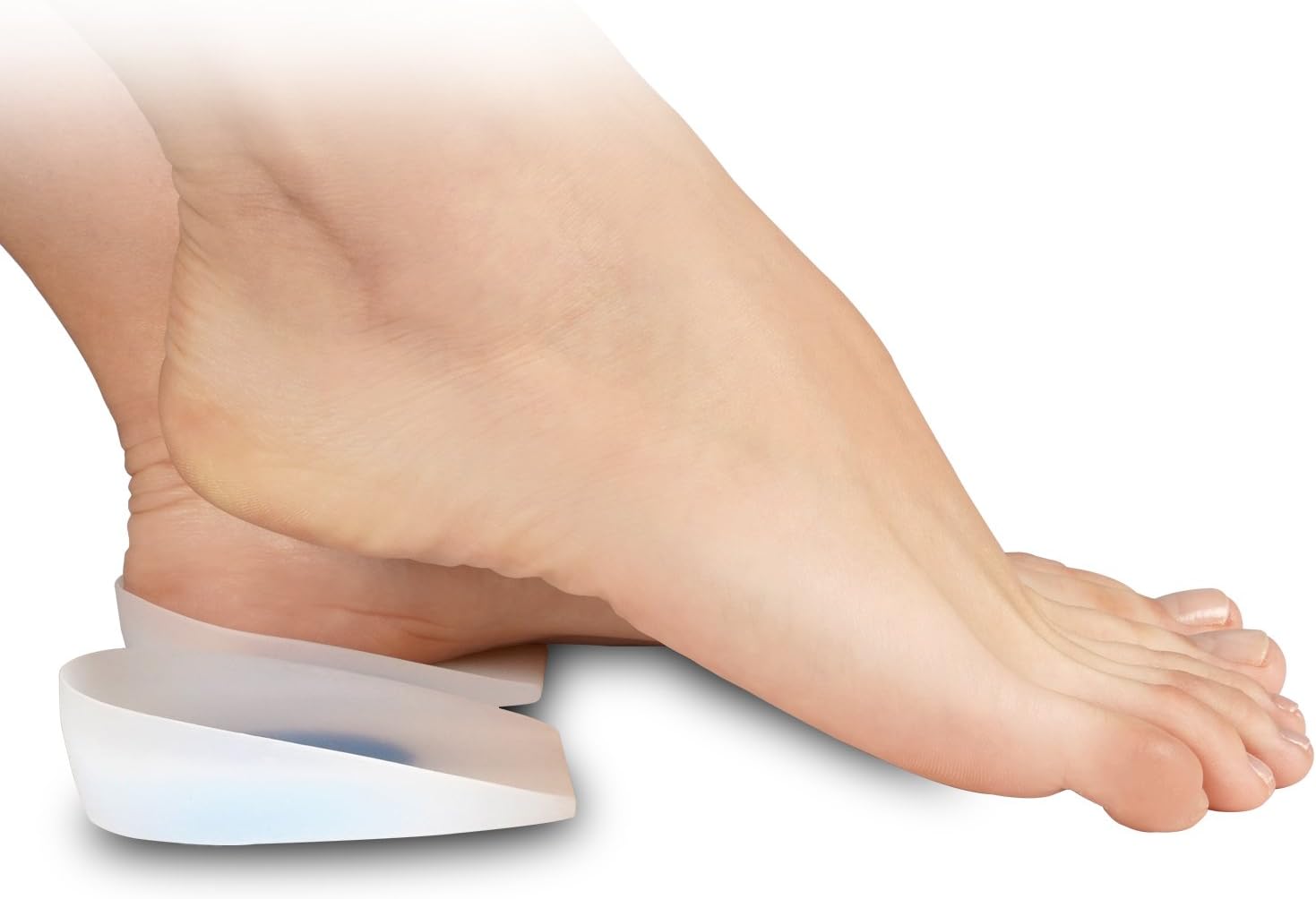 Soles Silicone Heel Cups (Pair) Soft Cushions to Help Relieve Foot Pain, Bone Spurs, Plantar Fasciitis - Hypoallergenic Stain and Odor Resistant - Unisex (L / 39-40-41), Transparent