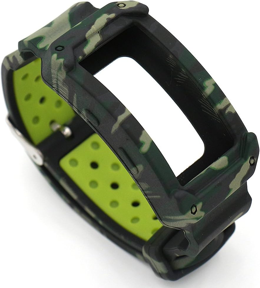 YANRAN Silicone Bracelet Replacement Band for Samsung Galaxy Gear Fit2 Wristband (Green cam)