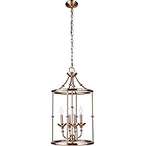 Craftmade 53734-SB Marlowe Candle Pendant, 4-Light 240 Total Watts, Satin Brass, 27"H x 15"W