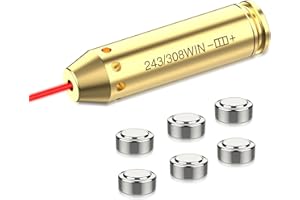 EZAIMING 223/5.56mm/9mm/243/308 Red Laser Bore Sight with Extra Batteries for Scope Sighting and Zeroing Optics