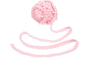 uxcell 8.5 Yards Pom Trim Ribbon, 0.5" Wide Light Pink Pom Ball Fringe Trim Sewing Fringe Fabric Trim Ribbon for DIY Crafts Curtain Clothes Pillow Home Decoration