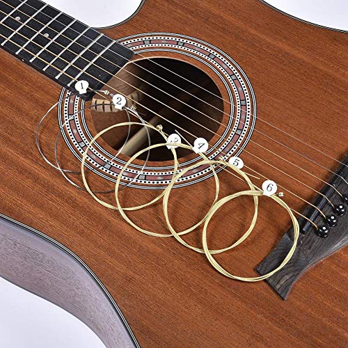 6 Pieces Universal Acoustic Guitar Strings,Brass Hexagonal Steel Core Strings for Musical Instruments - Thumbnail 3