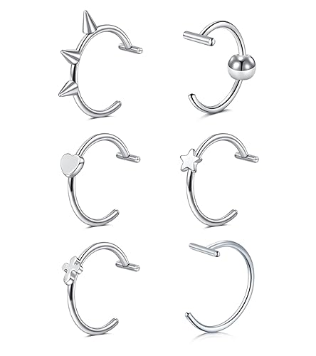 QWALIT Fake Lip Piercing Fake Lip Ring Lip Cuff Non Piercing Clip