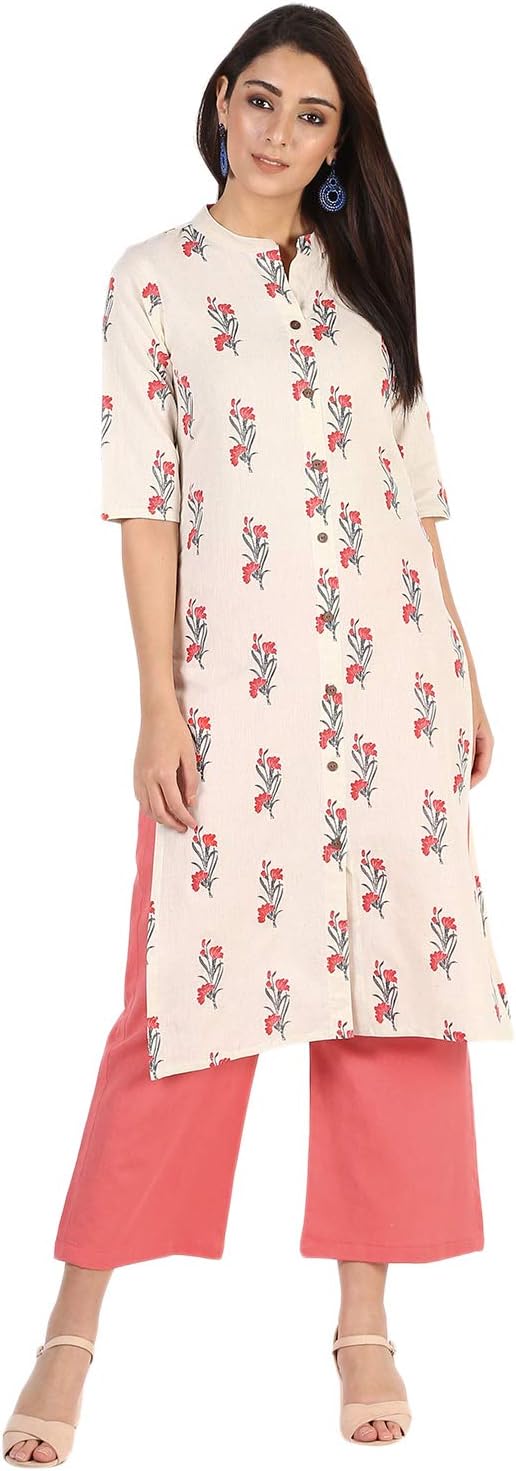 RAJMANDIRFABRICS Women's Cotton Straight Kurta with Pant Set