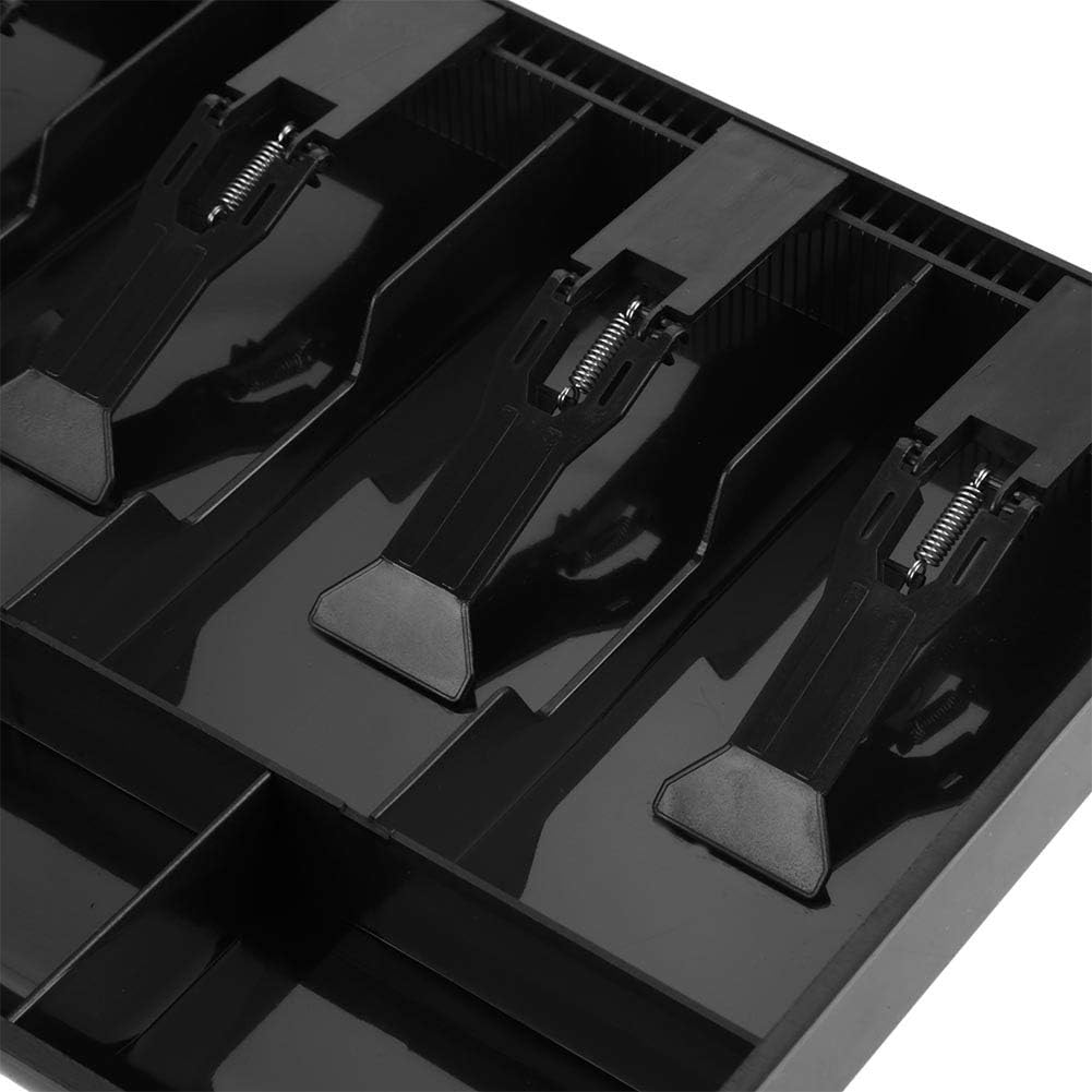 SANON Cash Drawer Register Insert Tray Replacement 5 Bills 4 Coins Money Storage Box with Plastic Clip (Black) : Office Products