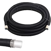 ZHSYMX 6AN PTFE E85 Fuel Line Hose Braided Nylon Stainless Steel Oil Gas Hose 20FT Black(5/16 Inch ID)
