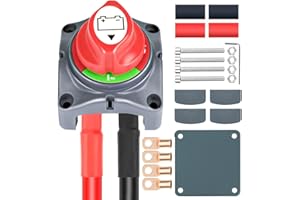 DIKJAK 275A Battery Disconnect Switch, 12-48V Battery Shut Off Switch with Installation Accessories, Battery Cut Off Kill Switch for Car Marine RV Boat Battery Isolator Kit